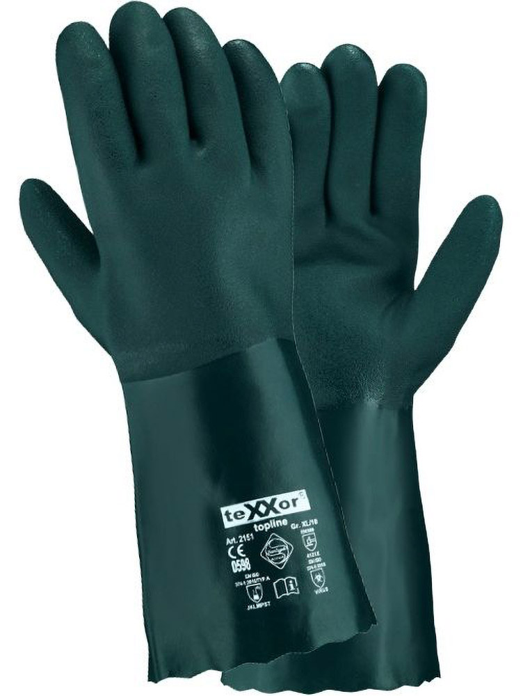 teXXorToplineChemikalienschutz-HandschuhePvcGrn12Paar2151