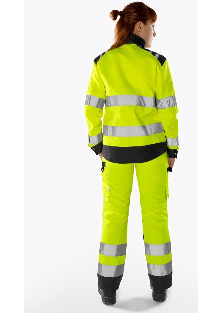 FristadsHighVisGreenJackeDamenKl34068GPLUWarnschutz-GelbSchwarz-M