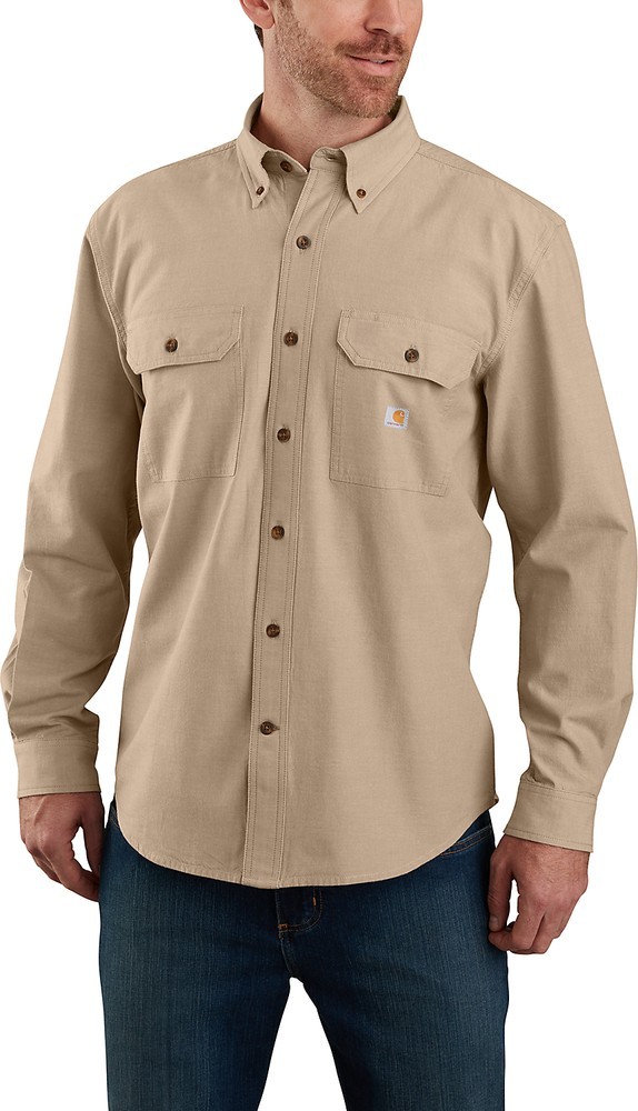 CarharttHemdLooseChambrayLSShirtDarkTanChambray