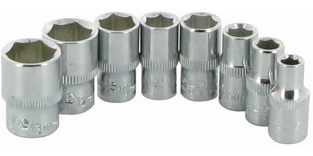 SilverlineSteckschlsselKnarrenSechskant-Steckschlsseleinstzemetrisch14-Zoll-Antrieb8-tlgSatz513mm