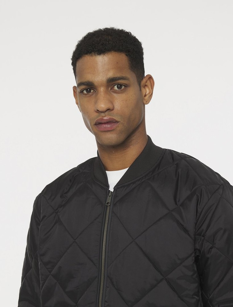 DickiesJackeDiamondQuiltedJacketBlack-M