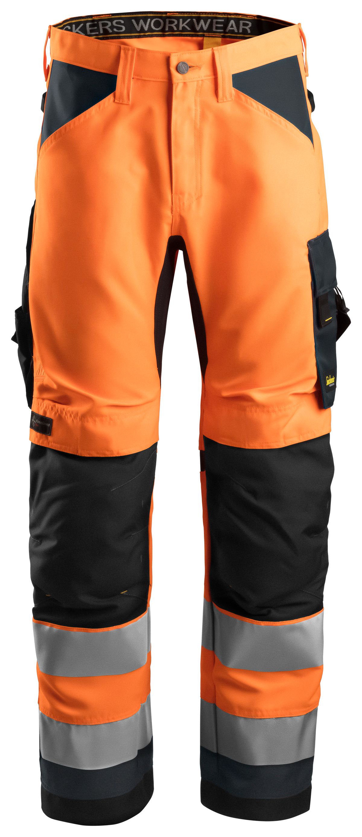 SnickersAllroundWorkHi-VisArbeitshoseKl2EN1440420471HV-Orange-Stahlgrau