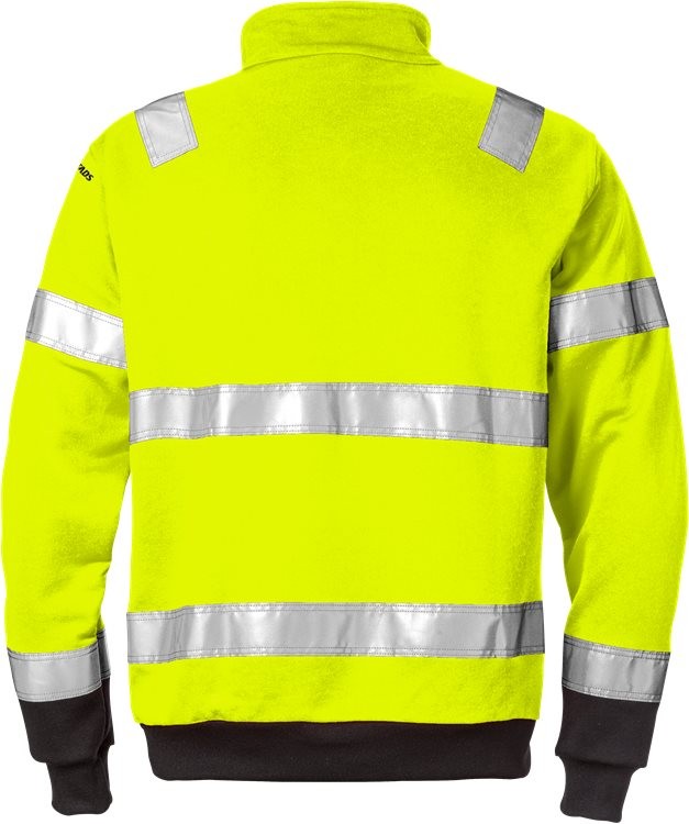 FristadsHighVisSweatshirtHighVisZipper-SweatshirtKl3728SHVWarnschutz-GelbSchwarz