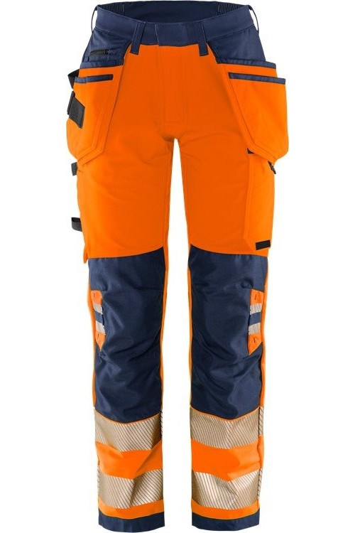 FristadsHighVisGreenHandwerkerStretchhoseDamenKl22664GSTPWarnschutz-OrangeMarine