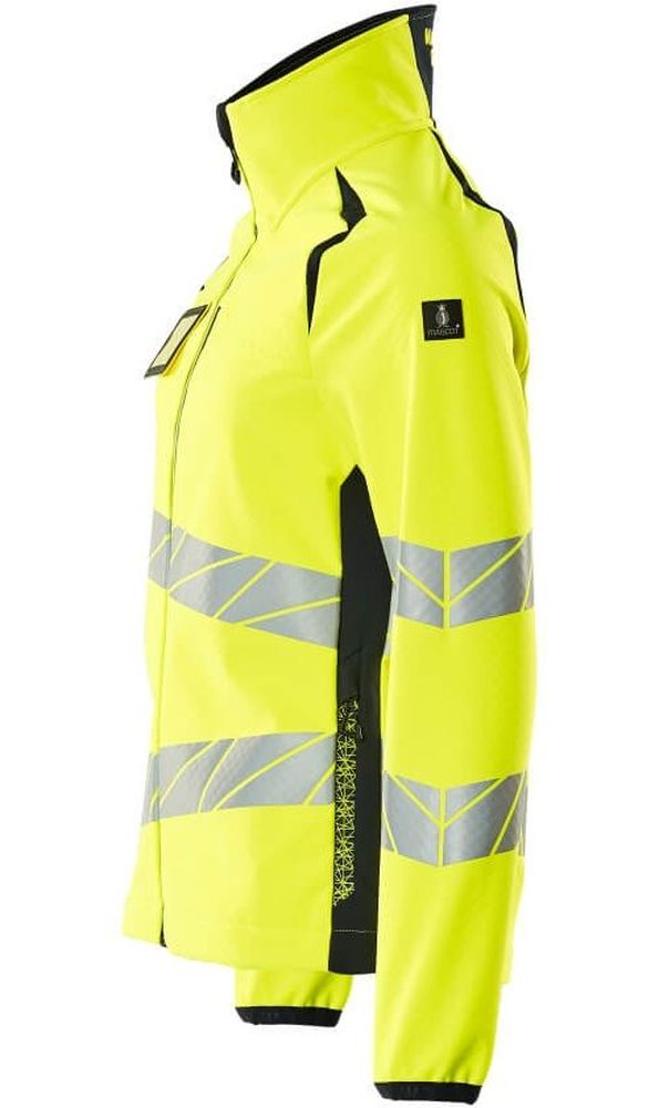 MascotDamenSoftshellJackeAccelerateSafe19012-143Hi-visGelbSchwarzblau-XXL