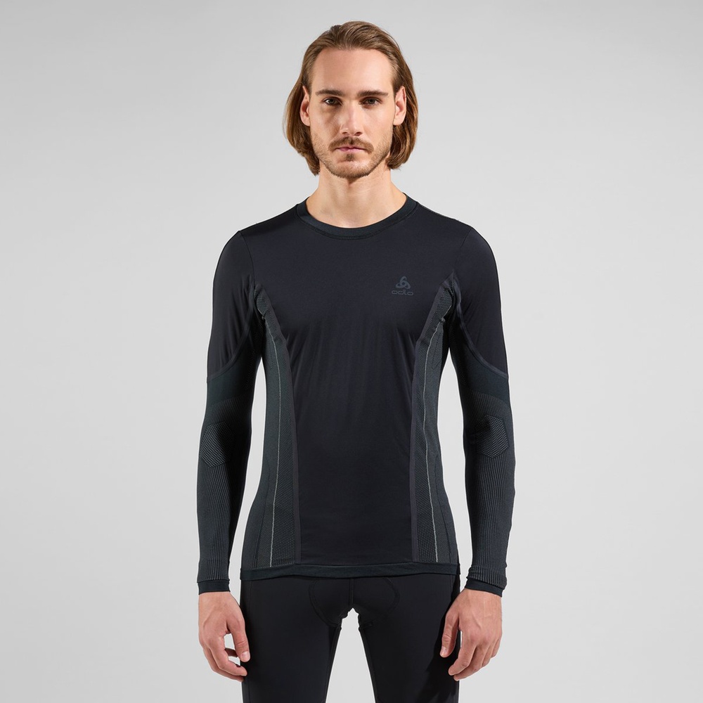 OdloSuwTopCrewNeckLong-SleevePerformanceWindsh411472Black-OdloConcreteGrey-L