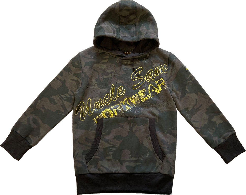 UncleSamKinderSweathoodyBerufOlivCamouflageSchwarz