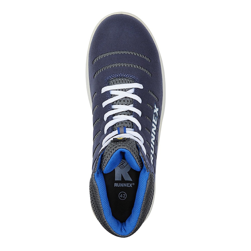 RUNNEXS1P-ESD-SicherheitsschnrstiefelFlexStarBlauWeiGrau