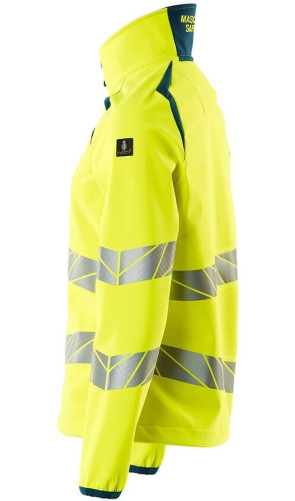 MascotDamenSoftshellJackeAccelerateSafe19012-143Hi-visGelbDunkelpetroleum-XXL