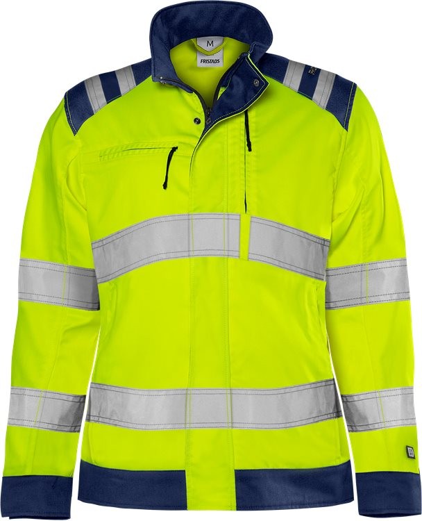 FristadsHighVisGreenJackeDamenKl34068GPLUWarnschutz-GelbMarine