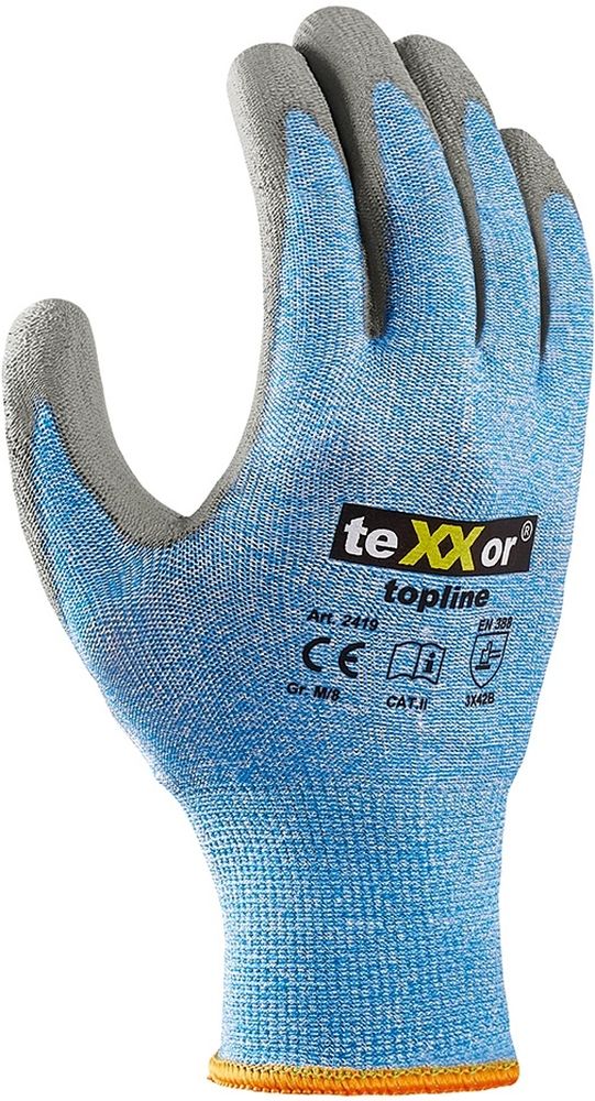 teXXorSchnittschutz-StrickhandschuhePu-Beschichtung12Stck2419GrauHellblauMeliert-7