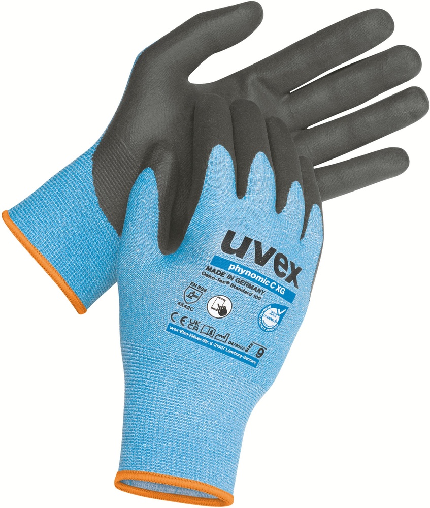 UvexSchutzhandschuheSchutzhandschuhPhynomicCXgProtexxionZone60074SchwarzBlau10Paar-12