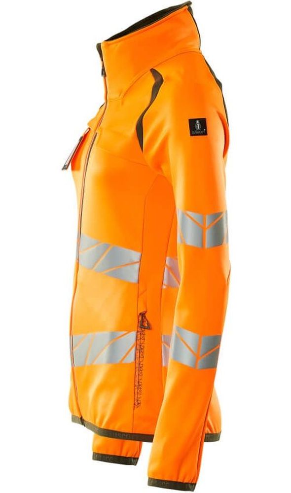 MascotDamenFleecepullovermitReiverschlussAccelerateSafe19153-315Hi-visOrangeMoosgrn-XXL