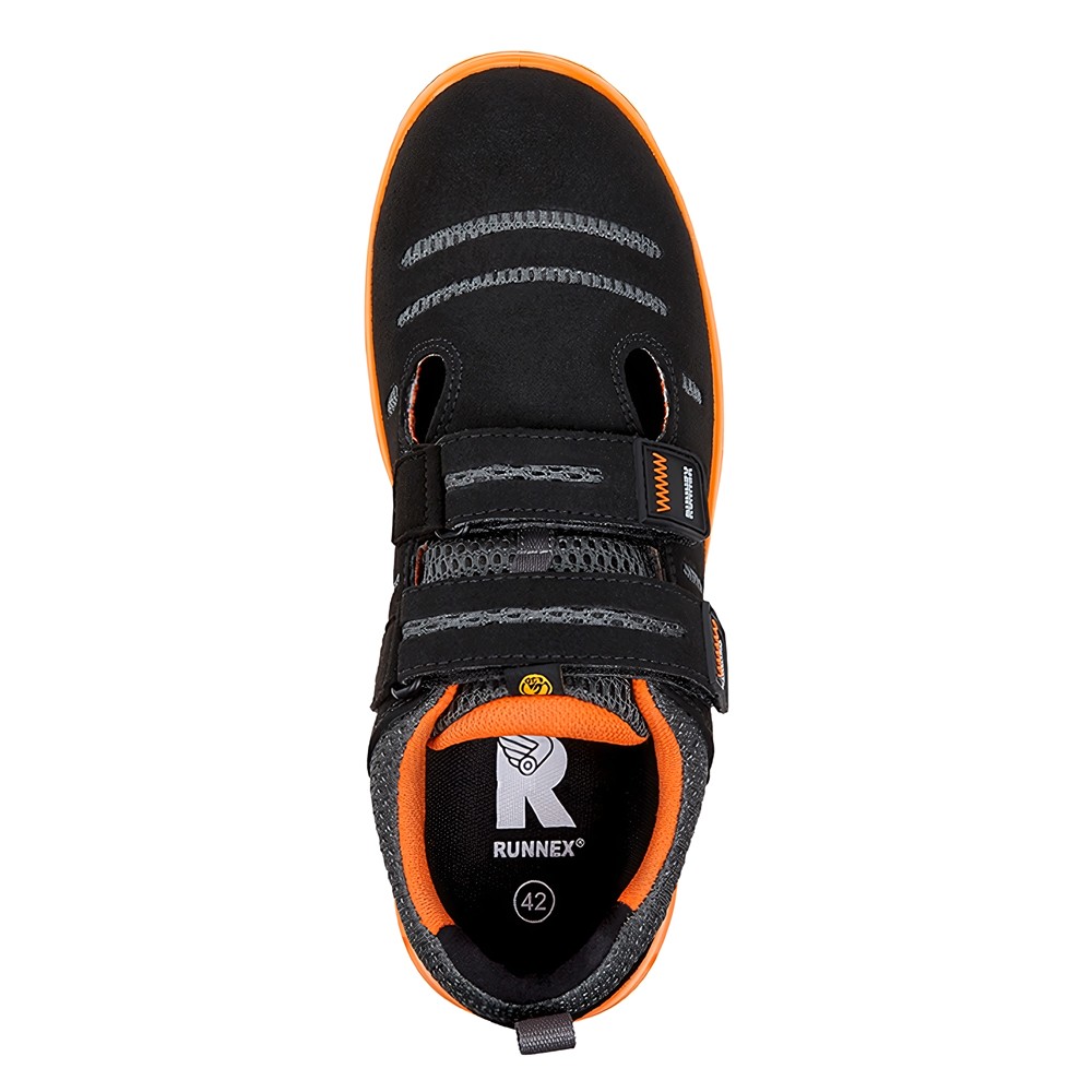 RUNNEXS1P-ESD-SicherheitsklettsandaleFlexStarSchwarzOrange-36