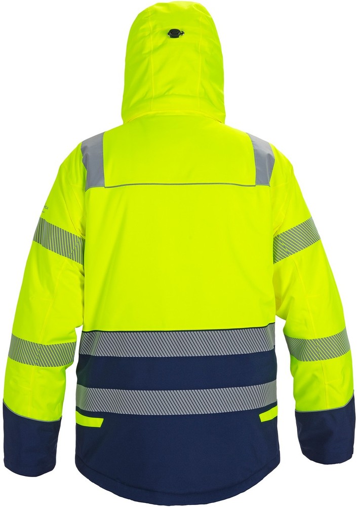 HydrowearArbeitsjackeWarnschutz-regenparkaBrusselNeongelbDunkelblau-3XL