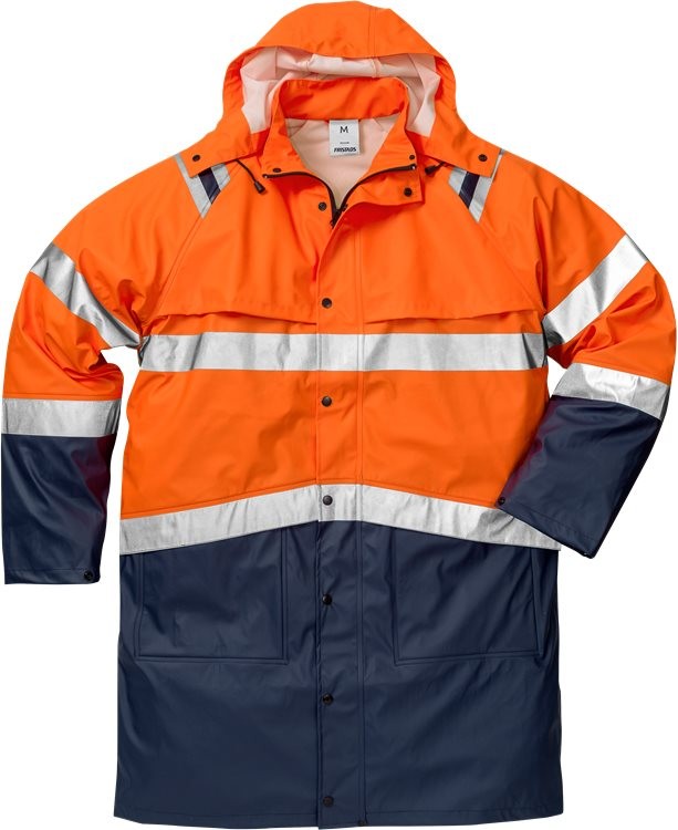 FristadsWarnschutz-JackeHighVisRegenmantelKl34634RSWarnschutz-OrangeMarine