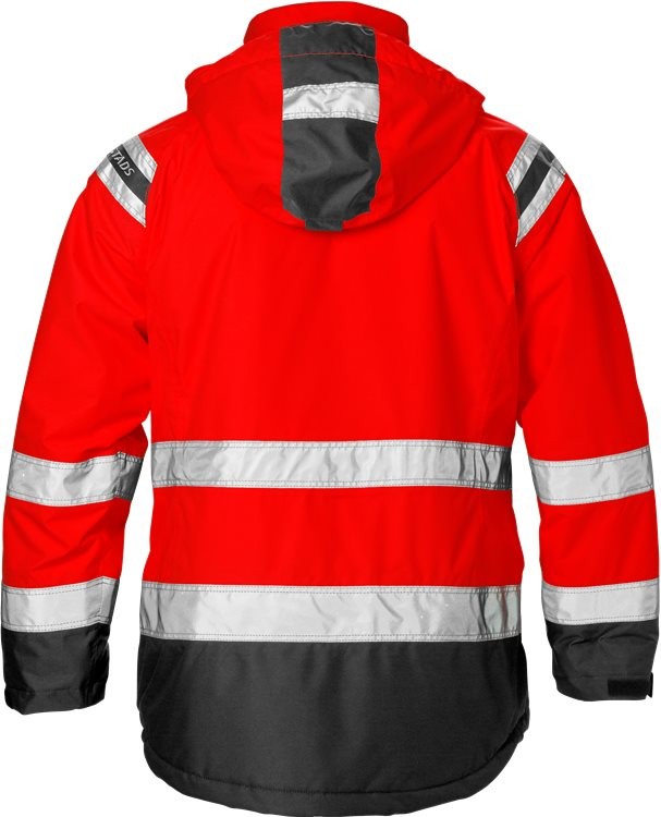 FristadsHighVisAirtechWinterjackeDamenKl34037GTTWarnschutz-RotSchwarz