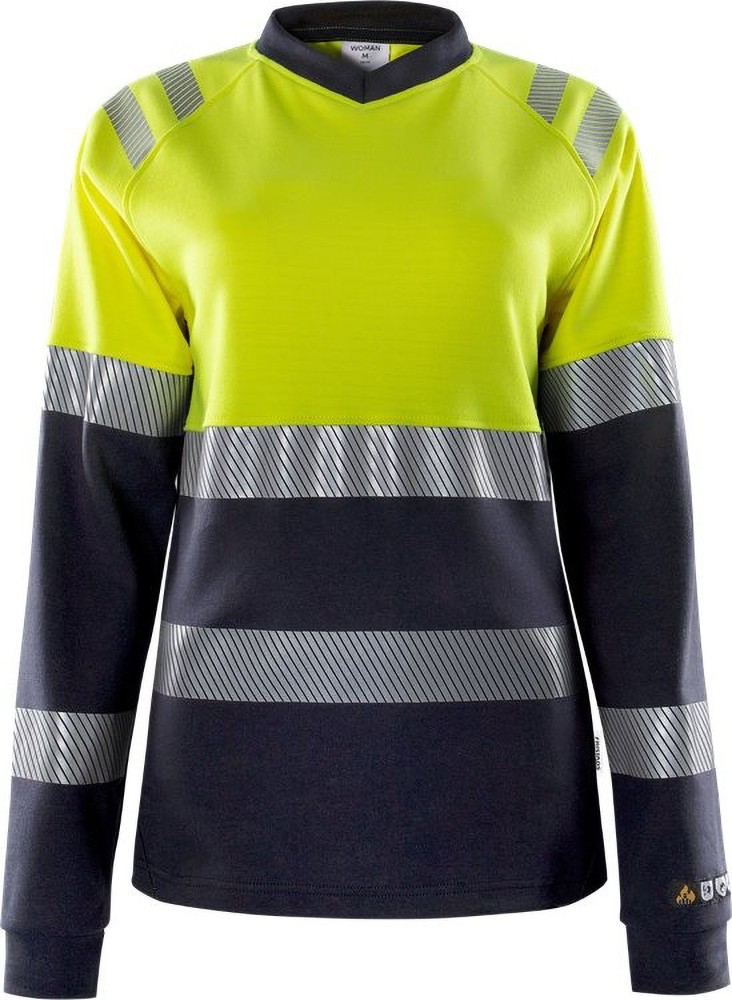 FristadsDamenFlamestatHighVisT-ShirtLaKl17108TFLWarnschutz-GelbMarine