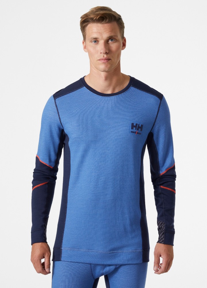 HellyHansenLongsleeveLifaMerinoCrewneckNavyStoneBlue-XS