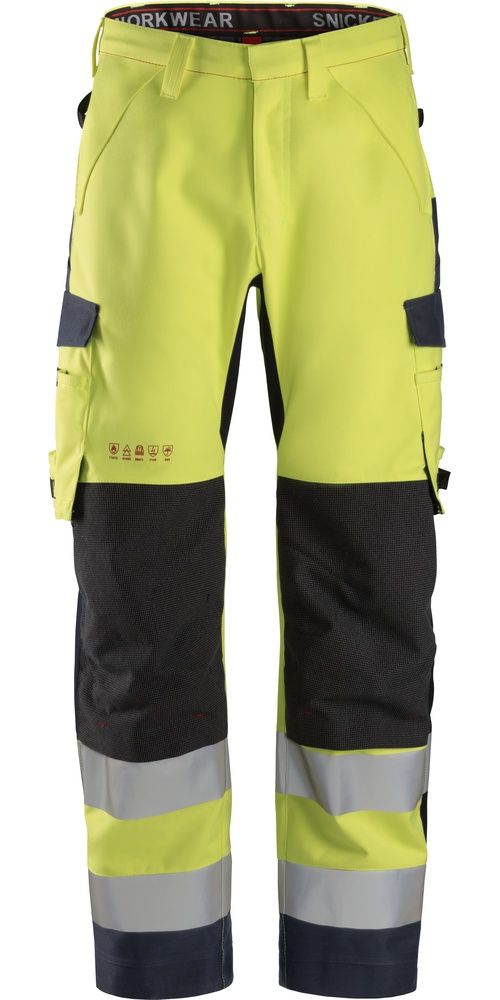 SnickersWorkwearProtecWorkHigh-ViswasserdSoftshellArbeitshoseKl26563Hv-Gelb-Navy-44