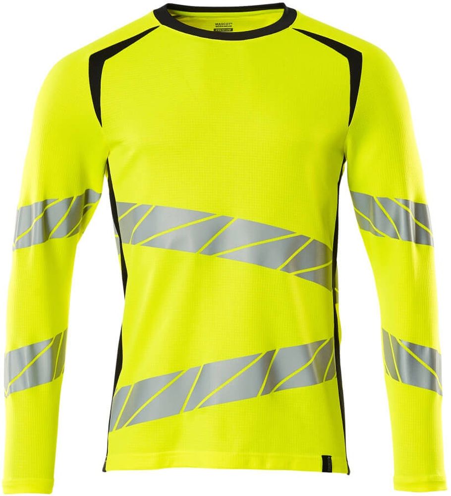 MascotT-ShirtLangarmAccelerateSafe19081-771Hi-visGelbSchwarzblau-XXL