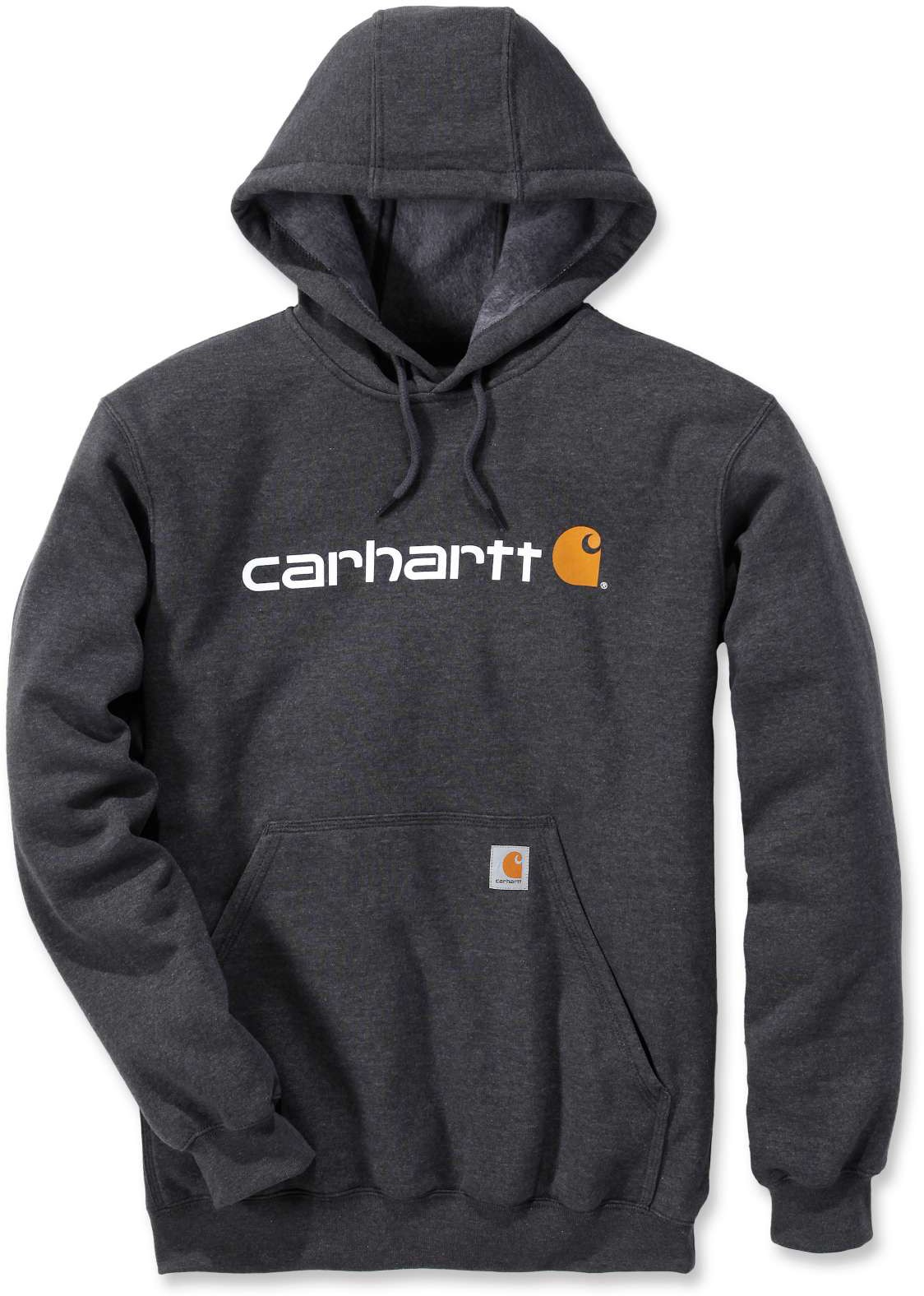 CarharttSweatshirtSignatureLogoHoodedSweatshirtCarbonHeather