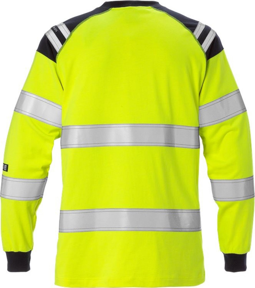 FristadsFlamestatHighVisT-ShirtLangarmDamenKl37097TFLHWarnschutz-GelbMarine