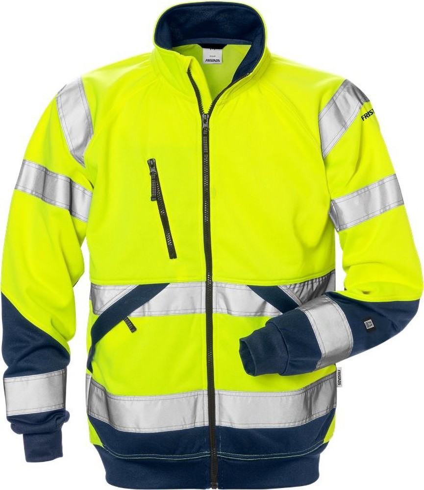 FristadsHighVisSweatjackeKl37426SHVWarnschutz-GelbMarine