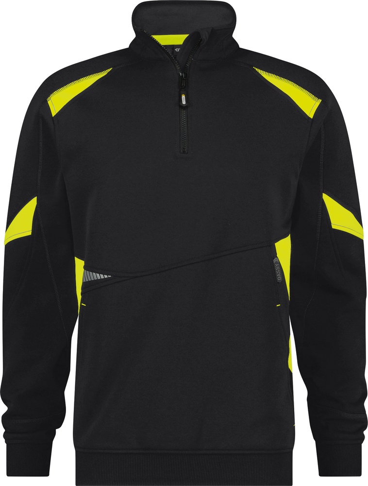 DassySweatshirtAratuSchwarzNeongelb-XS