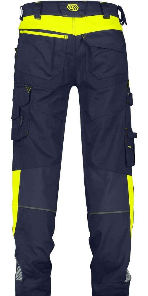 DassyBundhoseStretch-ArbeitshoseMitKniepolstertaschenCantonNachtblauNeongelb-42