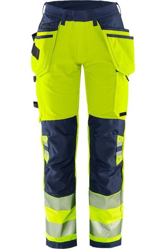 FristadsHighVisGreenHandwerkerStretchhoseDamenKl22664GSTPWarnschutz-GelbMarine