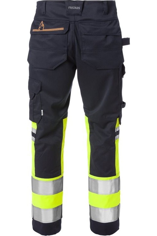 FristadsFlamestatHighVisStretch-HoseKl12162ATHFWarnschutz-GelbMarine