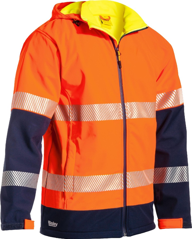BisleyWarnschutzbekleidungTapedHiVisRipstopBondedFleeceOrangeBlau-L
