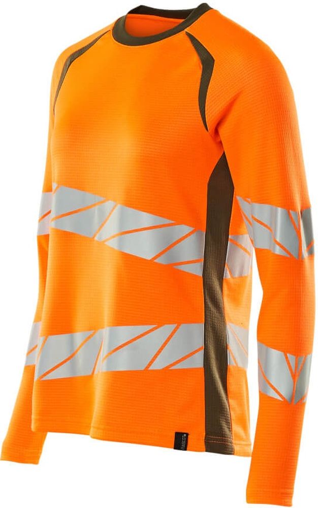 MascotDamenT-ShirtLangarmAccelerateSafe19091-771Hi-visOrangeMoosgrn-XXL