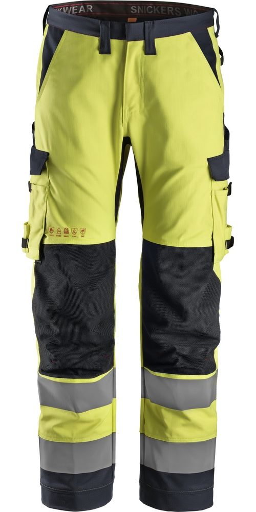 SnickersWorkwearProtecWorkHigh-VisArbeitshosemitBeintaschenKl26361Hv-Gelb-Navy-44