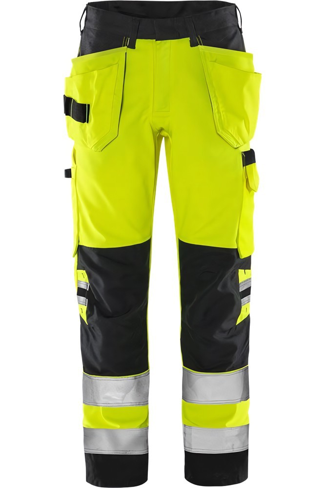 FristadsHighVisGreenHandwerkerhoseKl22641GPLUWarnschutz-GelbSchwarz-C44