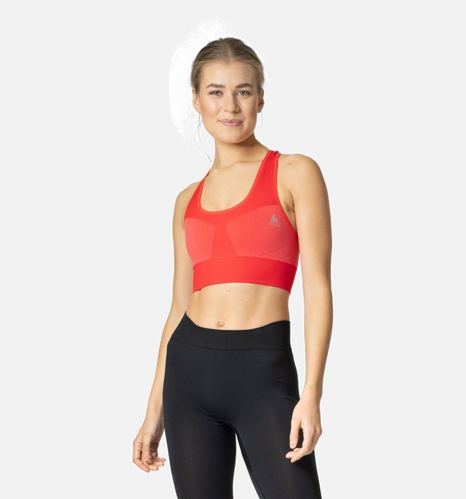 OdloDamenSportsBraSeamless131431Cayenne-L