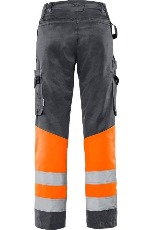 FristadsHighVisGreenHoseDamenKl12652GPLUWarnschutz-OrangeGrau