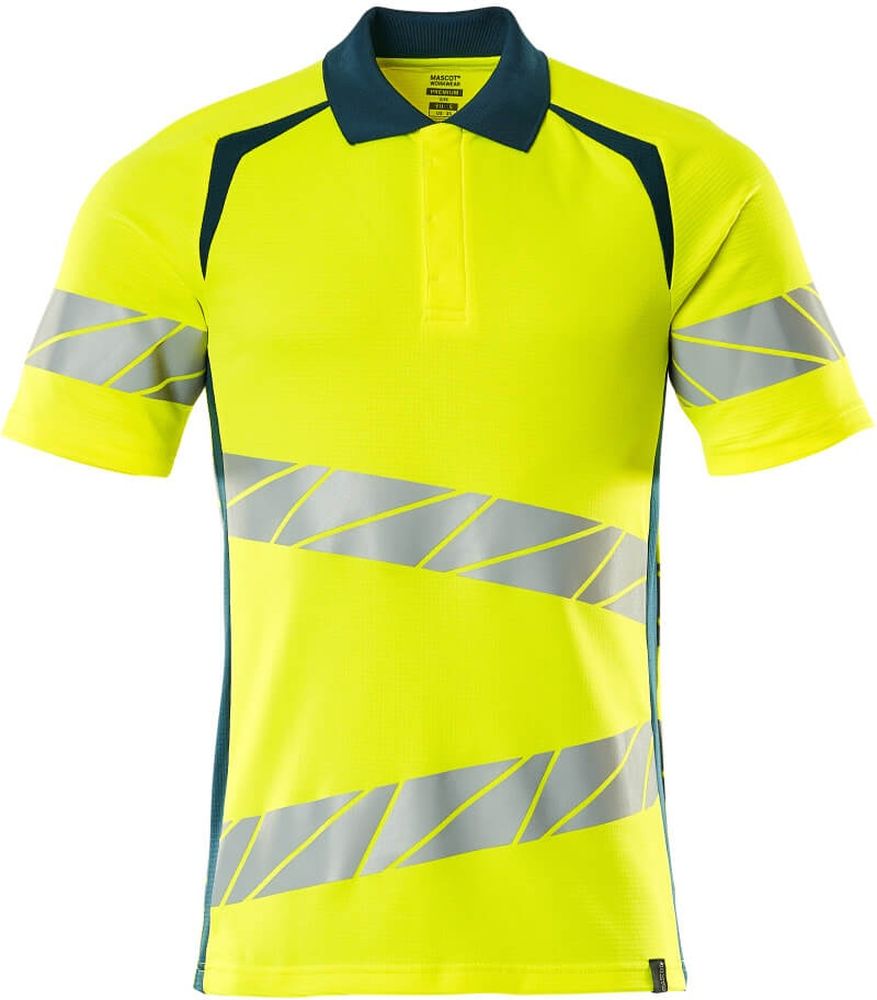 MascotPolo-ShirtAccelerateSafe19083-771Hi-visGelbDunkelpetroleum-XXL