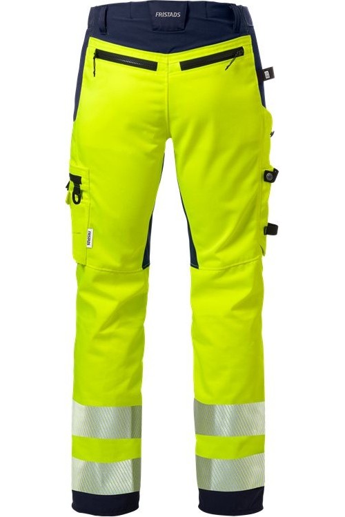 FristadsHighVisHandwerkerStretch-HoseKl22707PLUWarnschutz-GelbMarine