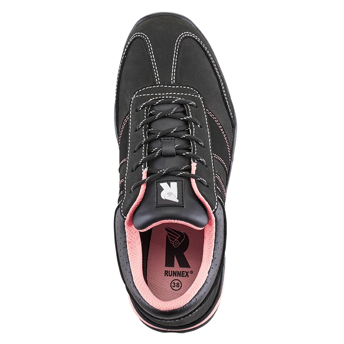 RUNNEXDamenS2-SicherheitshalbschuhGirlStarSchwarzPink