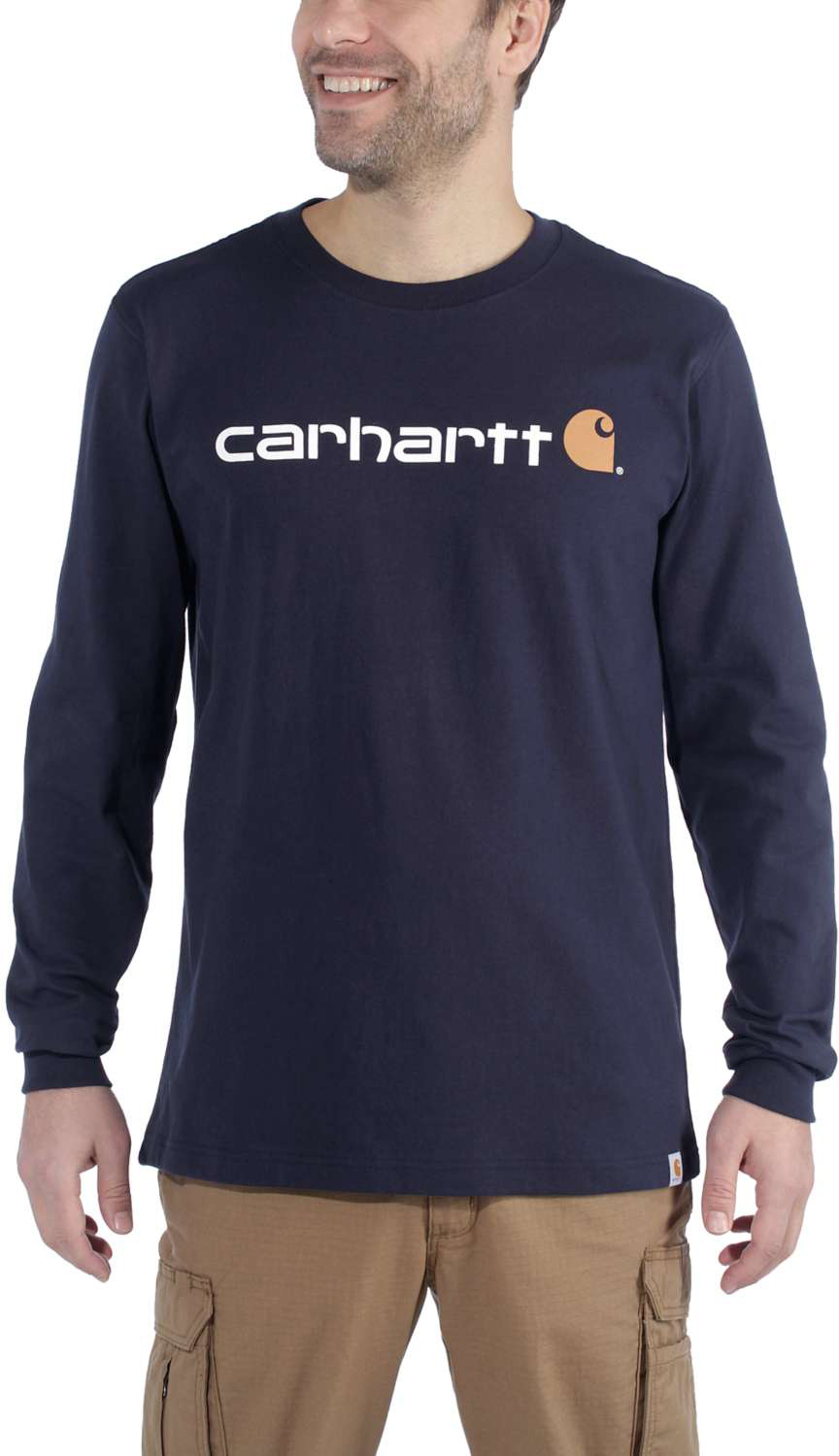 CarharttHerrenT-ShirtCoreLogoT-ShirtLSNavy