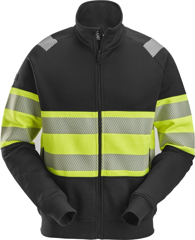 SnickersWarnschutzT-ShirtHigh-VisReiverschlussjackeKl1SchwarzHigh-VisGelb