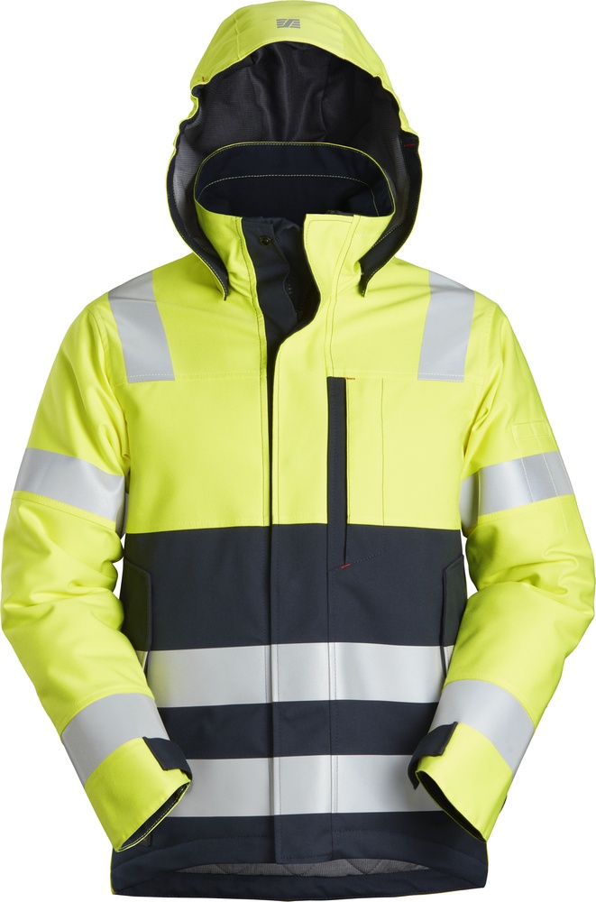 SnickersWorkwearProtecWorkHigh-ViswrmeisoArbeitsjackeKl31163Hv-Gelb-Navy-XS