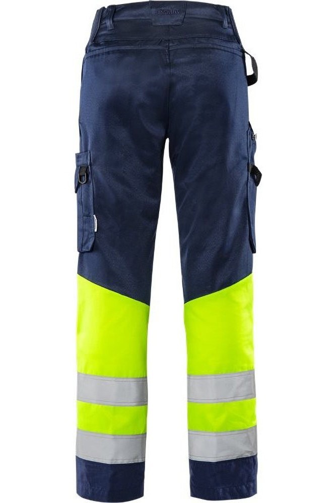 FristadsHighVisGreenHoseDamenKl12652GPLUWarnschutz-GelbMarine