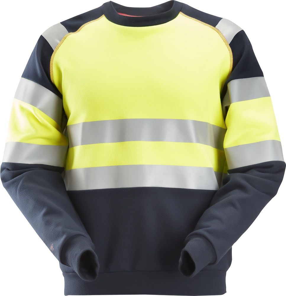 SnickersWorkwearProtecWorkHigh-VisSweatshirtKl12869Navy-Hv-Gelb-XS