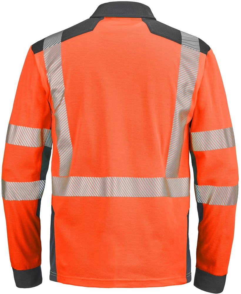 CepovettLangarm-PoloshirtFluoSafeXp9T87FluoOrangeCharcoalGrey-XXL