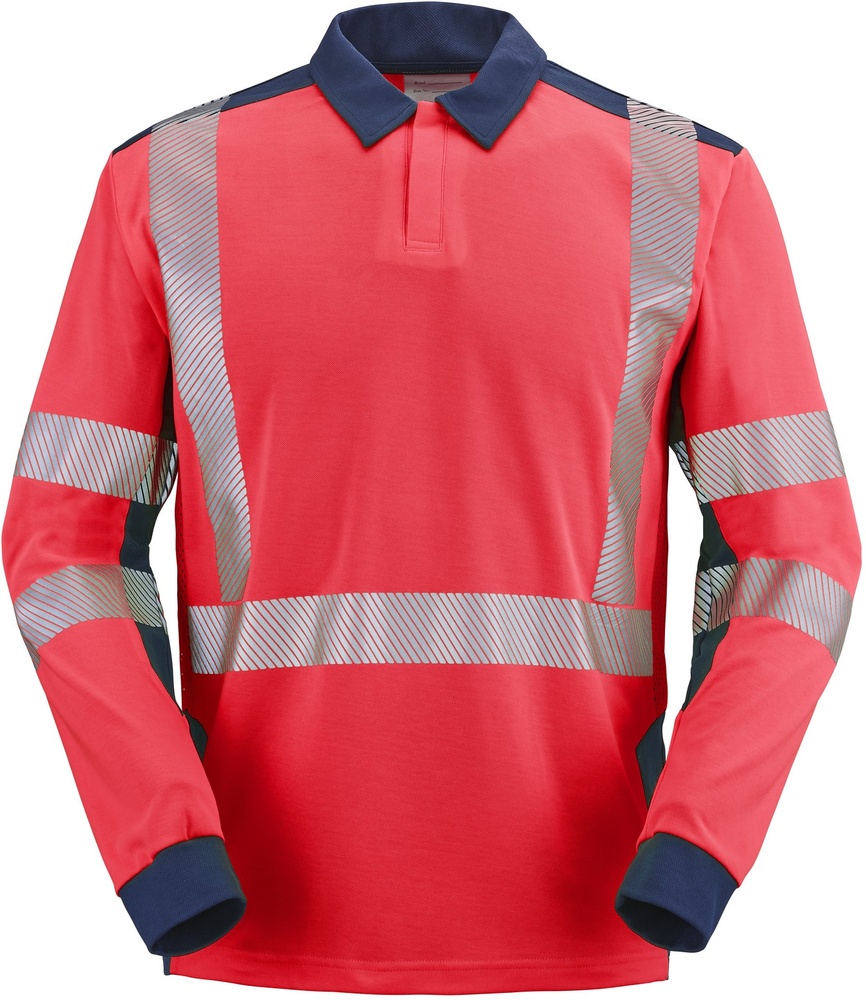 CepovettLangarm-PoloshirtFluoSafeXp9T87FluoRedNavy-XXL