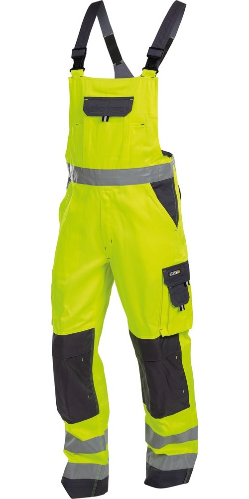 DassyWarnschutzLatzhosemitKniepolstertaschenToulousePESCO74NeongelbZementgrau