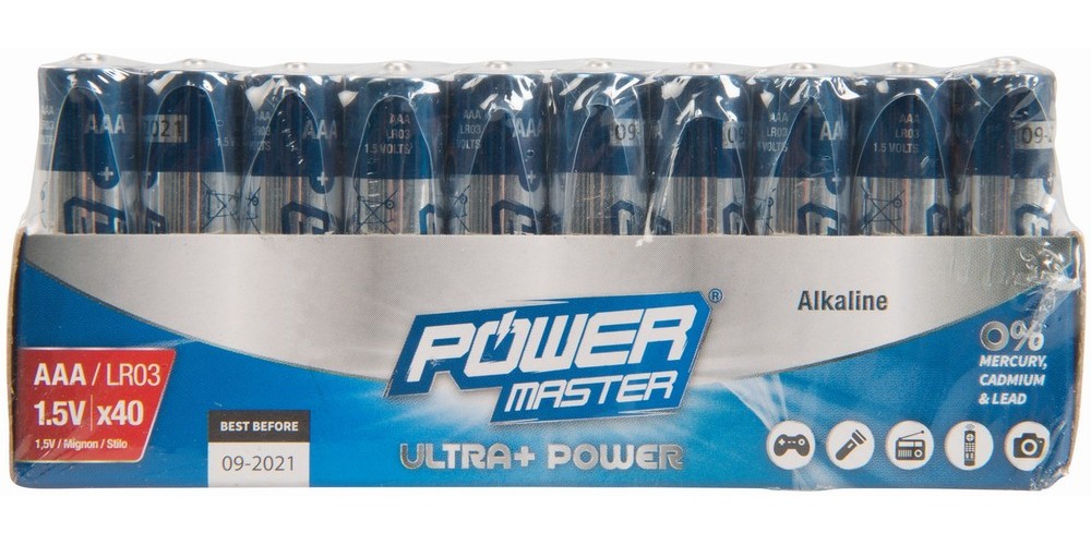 PowermasterBatterienAAA-Super-Alkali-BatterienLR0340er-Pckg40er-Pckg